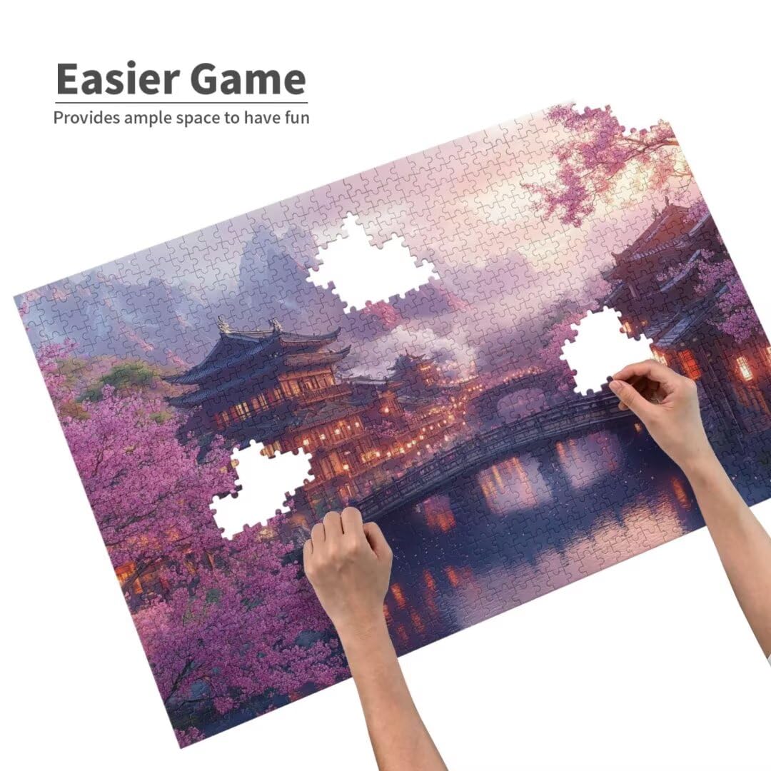 Puzzle dla dorosłych, japońskie puzzle, starożytne budynki, duże wyzwanie dla początkujących, rękodzieło dla dorosłych, z opakowaniem na prezent, dekoracja pokoju, prezenty dla kobiet, 122 x 81 cm