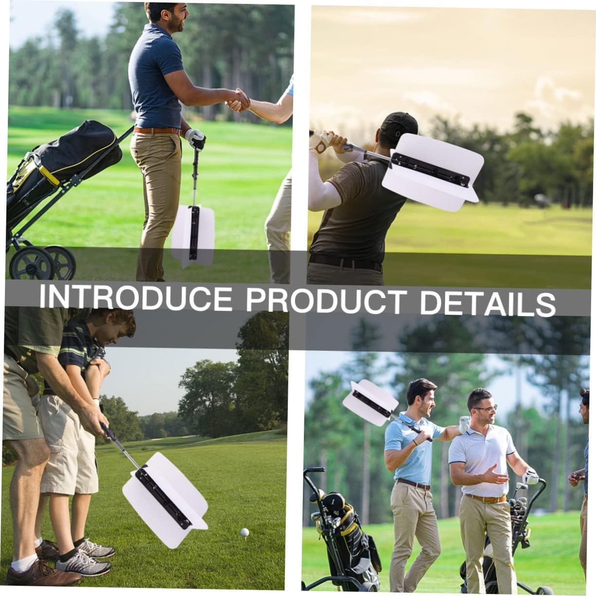 VICASKY Golf Practice Device Golf Power Trainer Golf Swing Trainer Golf Training Golf Power Resistance Fan Golf Swing Training Golf Swing Plane Trainer Golf Arm Training Aid Abs White