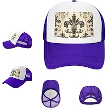 Mesh Trucker Hats Adjustable Snapback Hat Baseball Cap Fleur-de-Lis and Coat Arms Knight Dad Golf Hat for Men Women