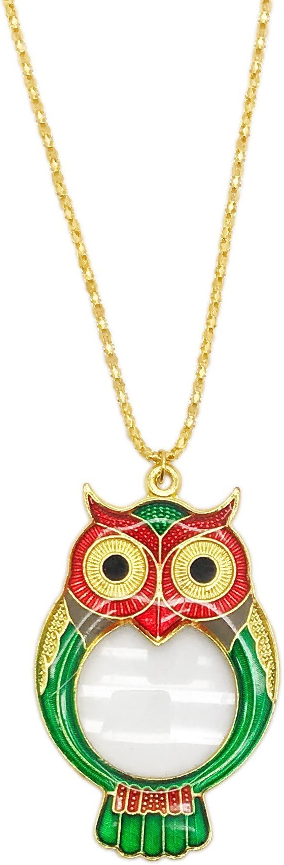 Billmill Owl Pendant Pocket 10X Magnifier Magnifying Glass