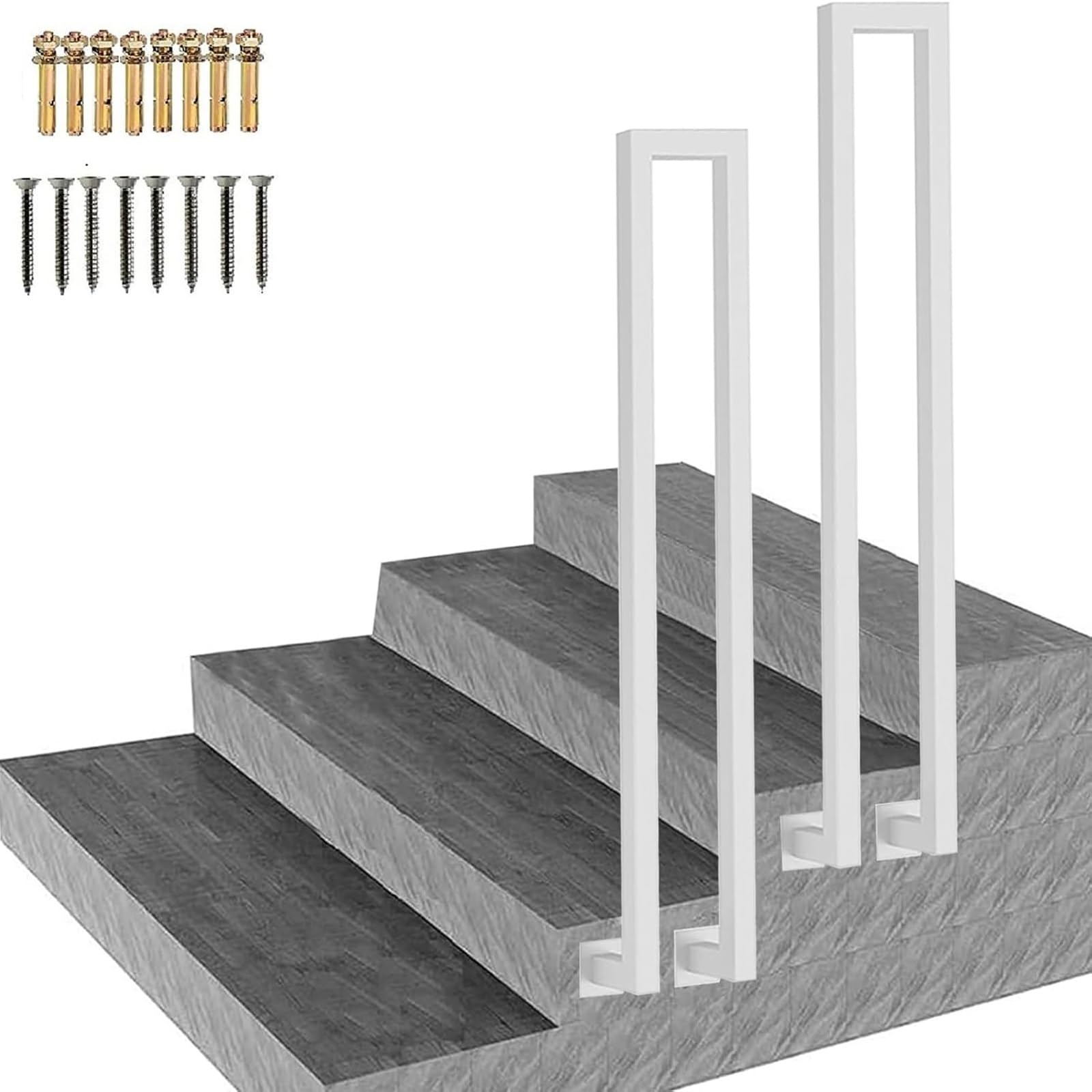 U-Shaped Stairs Handrail,Outdoor Side Mount Stair Railing,35-100cm Railings for Outdoor Steps,for Home Villa Entrance Indoor Outdoor Anti-Skid Railing(85CM/2.7FT)