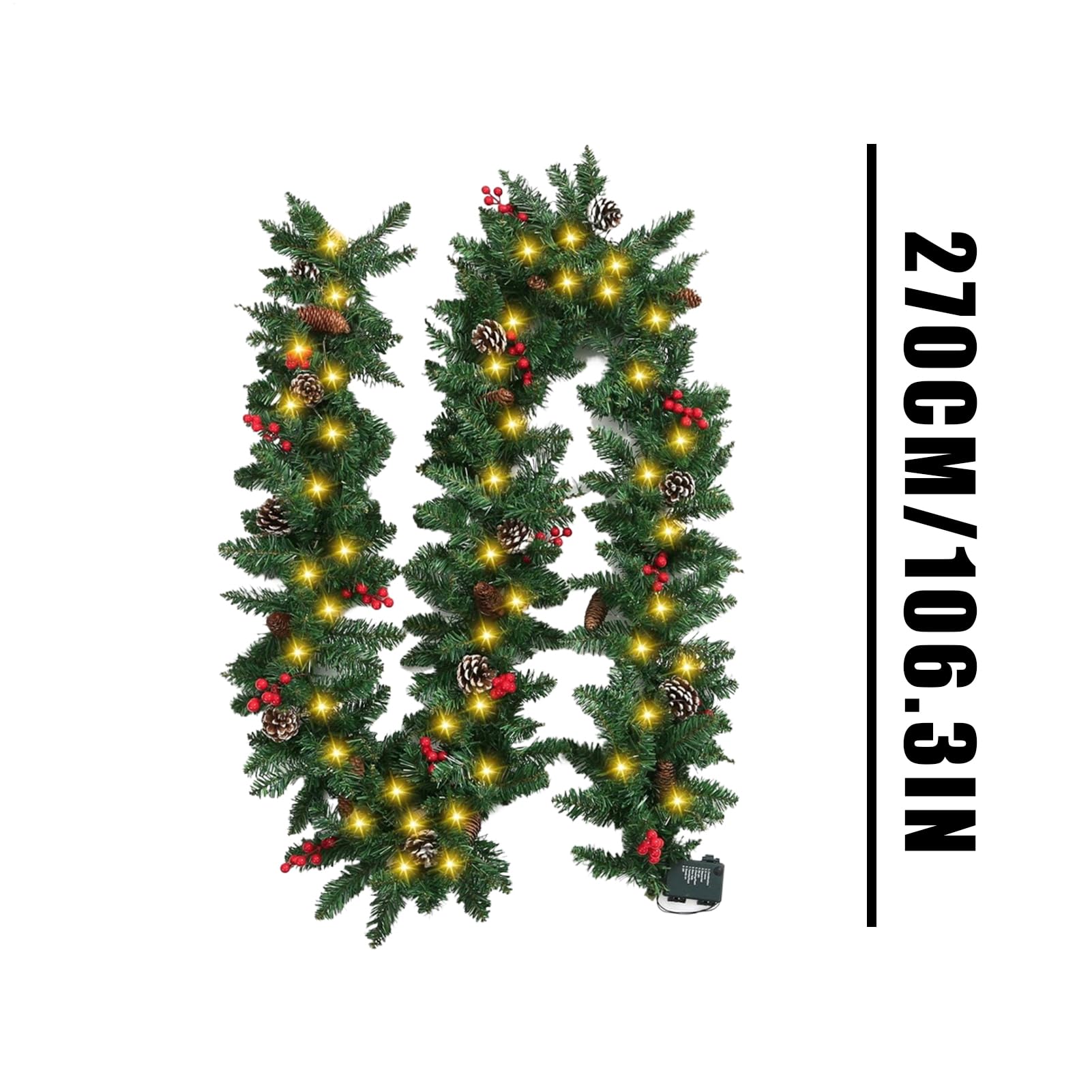 Couronnes De Noël pour Porte D'Entrée Végétation Artificielle avec Lumières