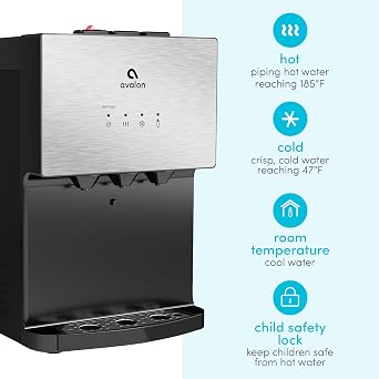 Avalon A12 Countertop Bottleless Water Dispenser, 3 Temperatures, Self Cleaning, Stainless Steel