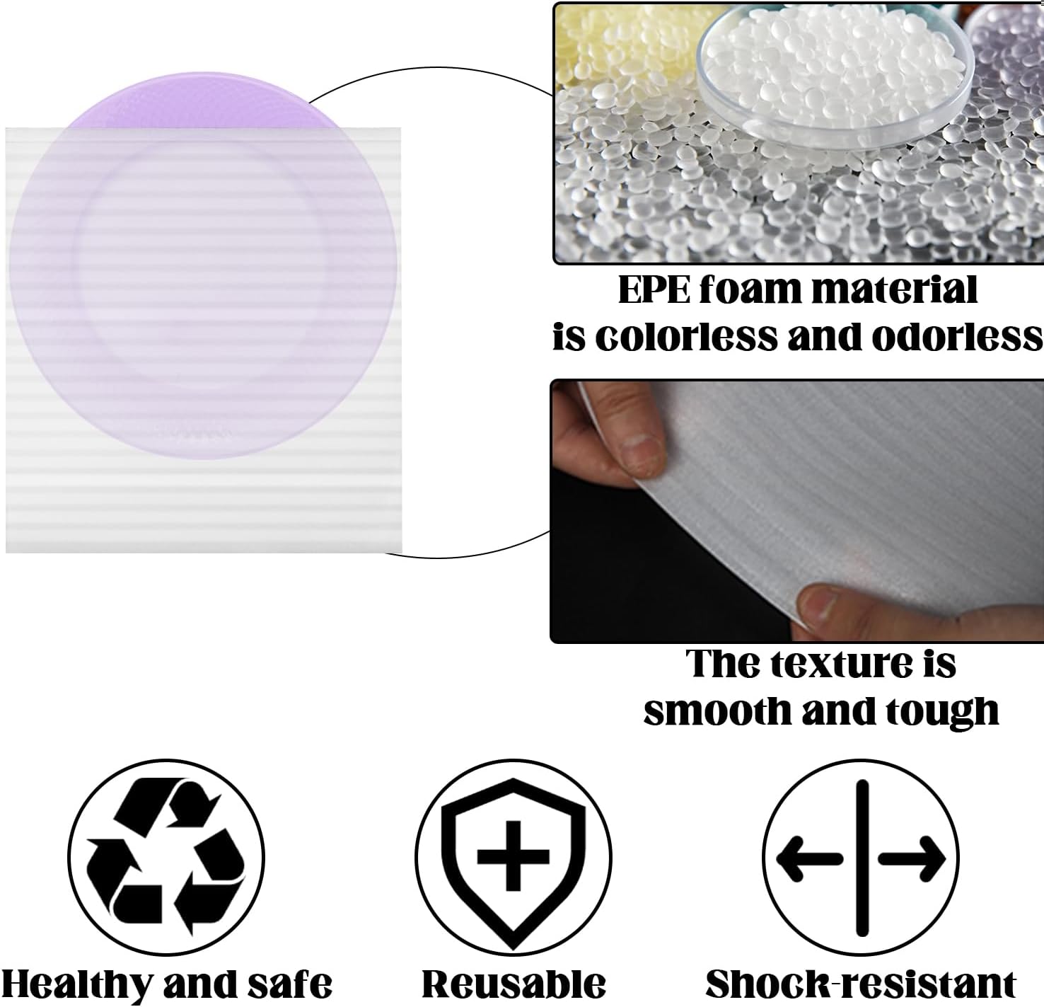 Cushion Foam Pouches, 100 Pack - Protective Packaging Material - Reusable Foam Wrap for Dishes, Electronics, Glassware (11 x 11.8'')