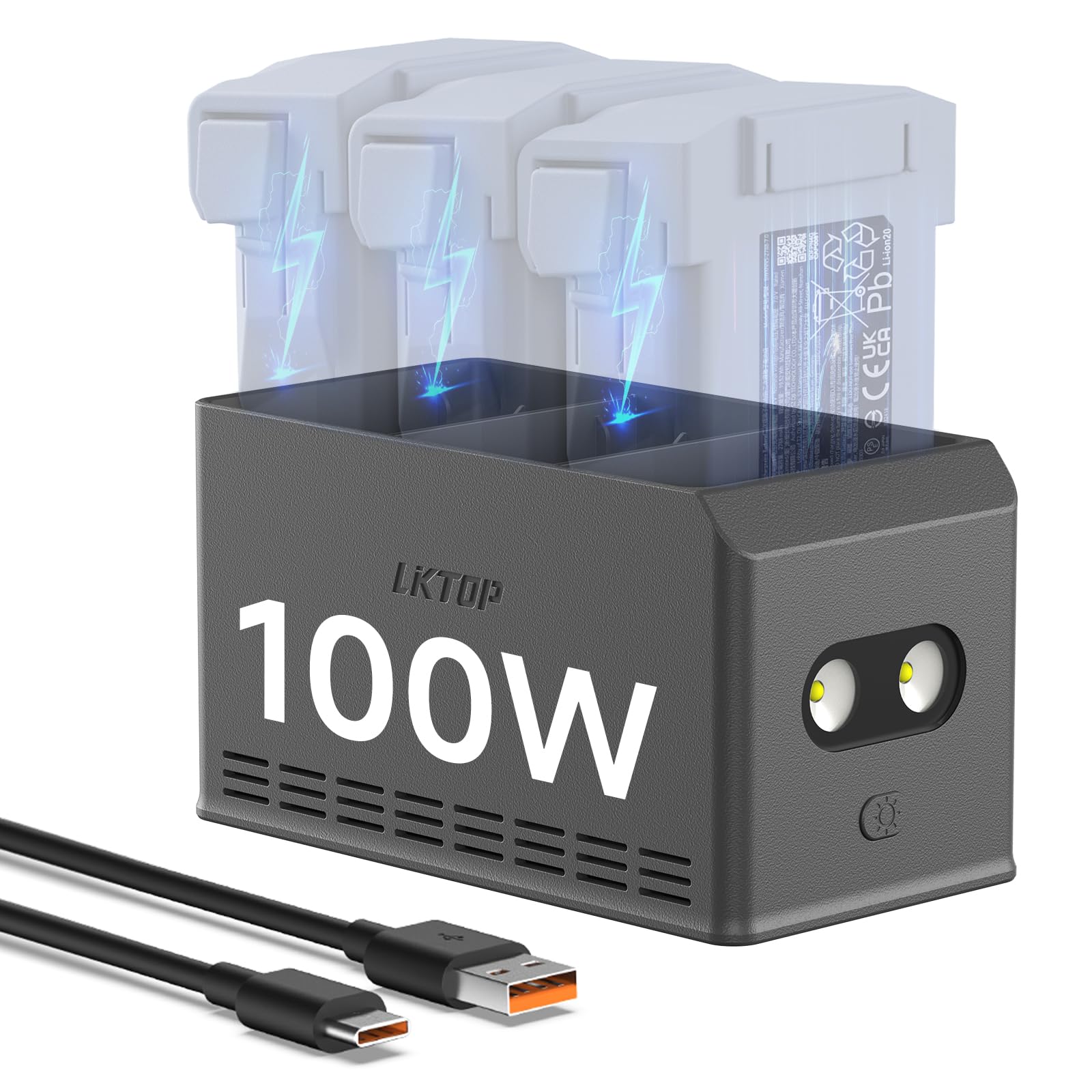 LKTOP 100W Parallel Charging Hub for DJI Mini 5 Pro Battery/Plus