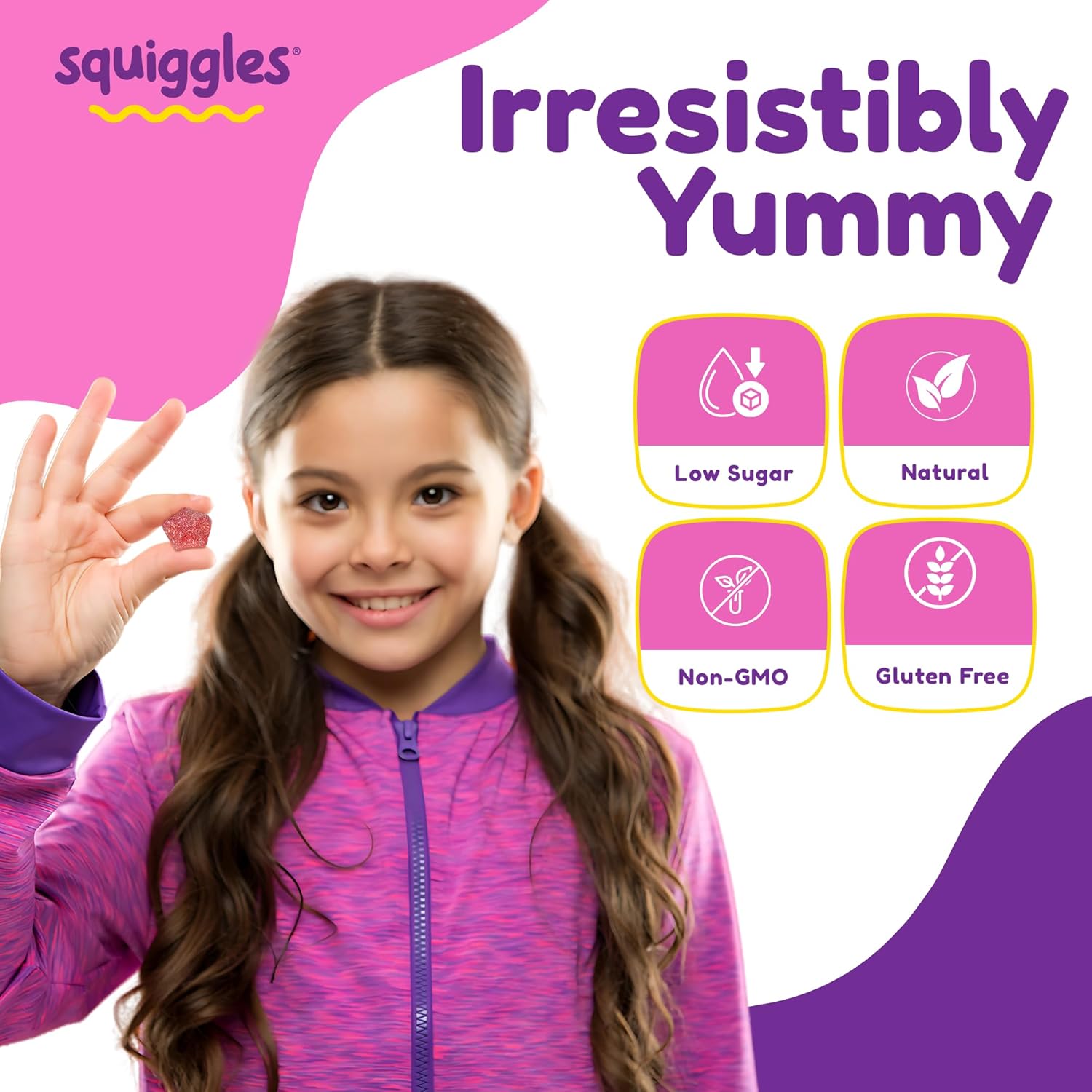 Squiggles Sniffle Berries (100 Count) + Multivitamin Iron Gummies (100 Count) - Low Sugar Gummy Vitamins with Iron Supplements for Kids & Kids - Bundle