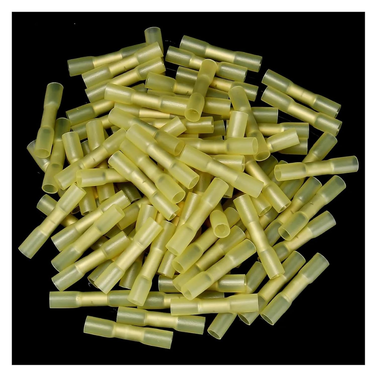 Yellow 100PCS Insulation Yellow Heat Shrink Butt Wire Crimp Electrical Terminal Connector 12-10AWG 4.0-6.0mm VUQLDHAYZ