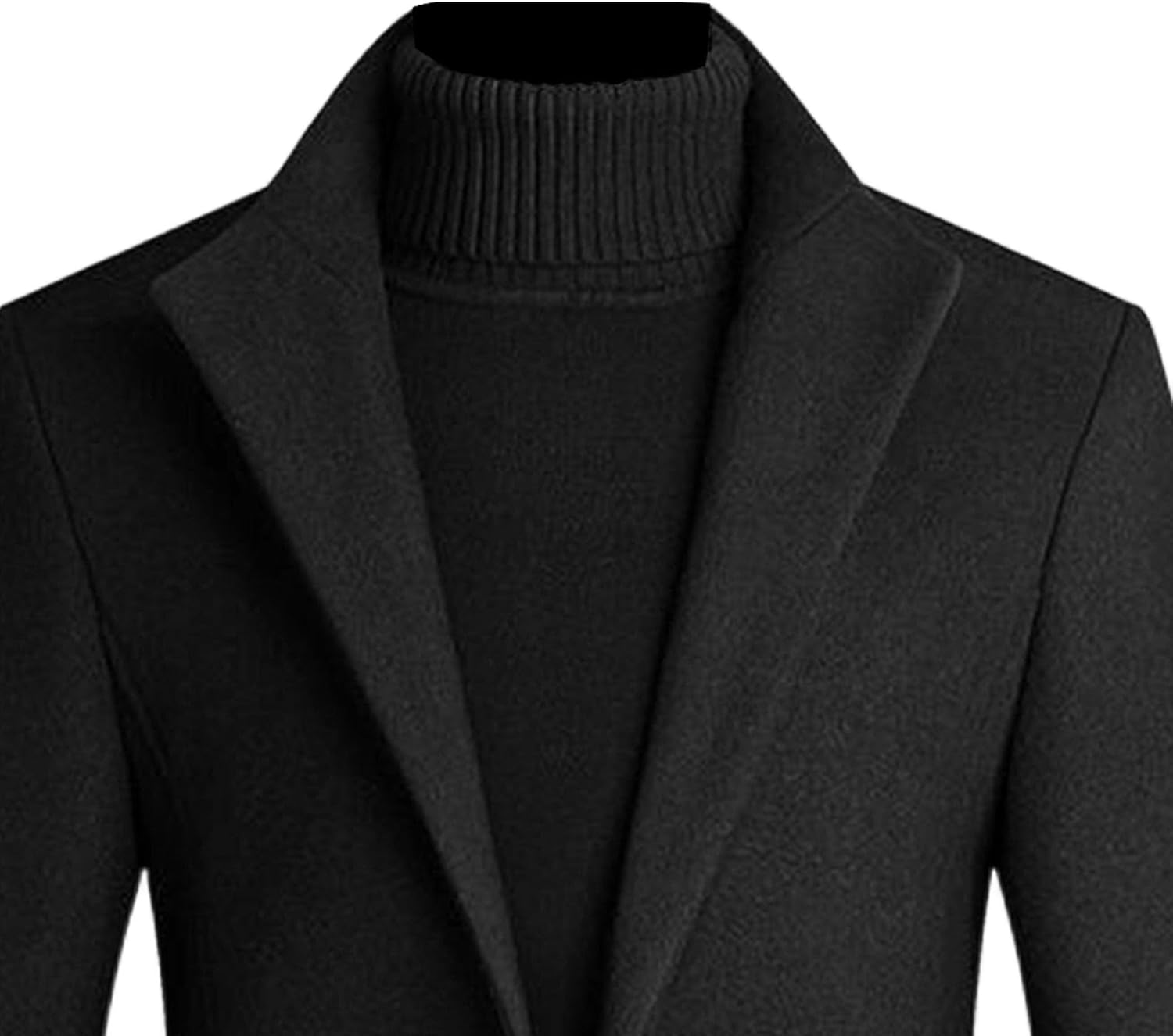 Maiyifu-GJ Men's Winter Warm Trench Coat Single-Breasted Wool Blend Pea Coats Business Casual Slim Fit Jacket Overcoat