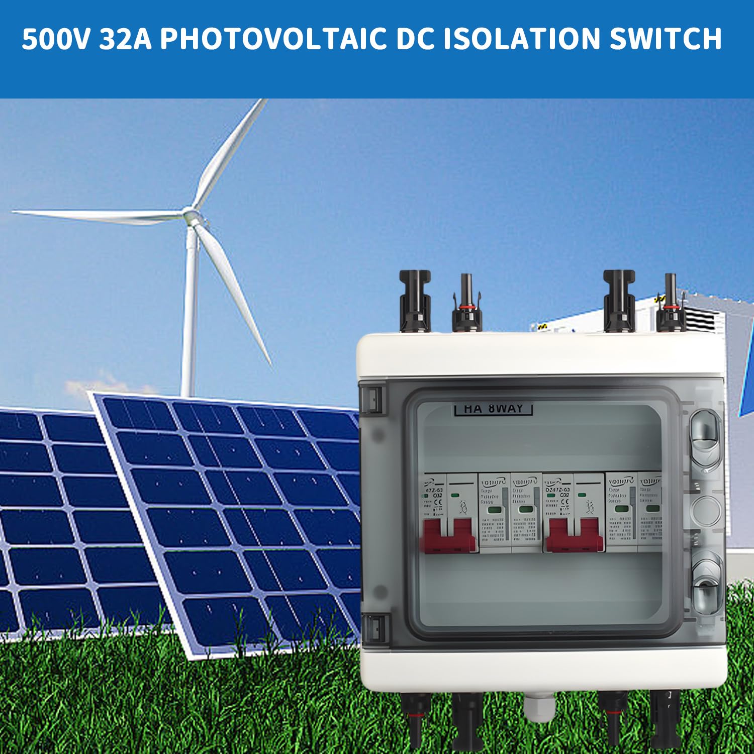 Scatola Di Combinazione DC Per Impianti Solari | Protezione Da Sovratensione E Fulmini | 500V 32A | 2 Ingressi/2 Uscite