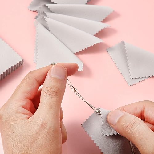 Miniatura 6 de 200 piezas de paño de limpieza de joyería paños de pulido de doble cara paños de limpieza para gafas de oro plata y platino monedas de reloj 236 x