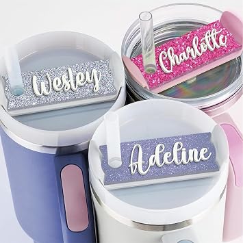 CleveFit Personalized Name Tag for Stanley Cup 20oz 30oz 40oz, Custom Stanley Name Plate for Lid, 3D Raised Name Layer, 50+ Vibrant Colors and Fonts, Secure Fit, Perfect for Stanley Accessories