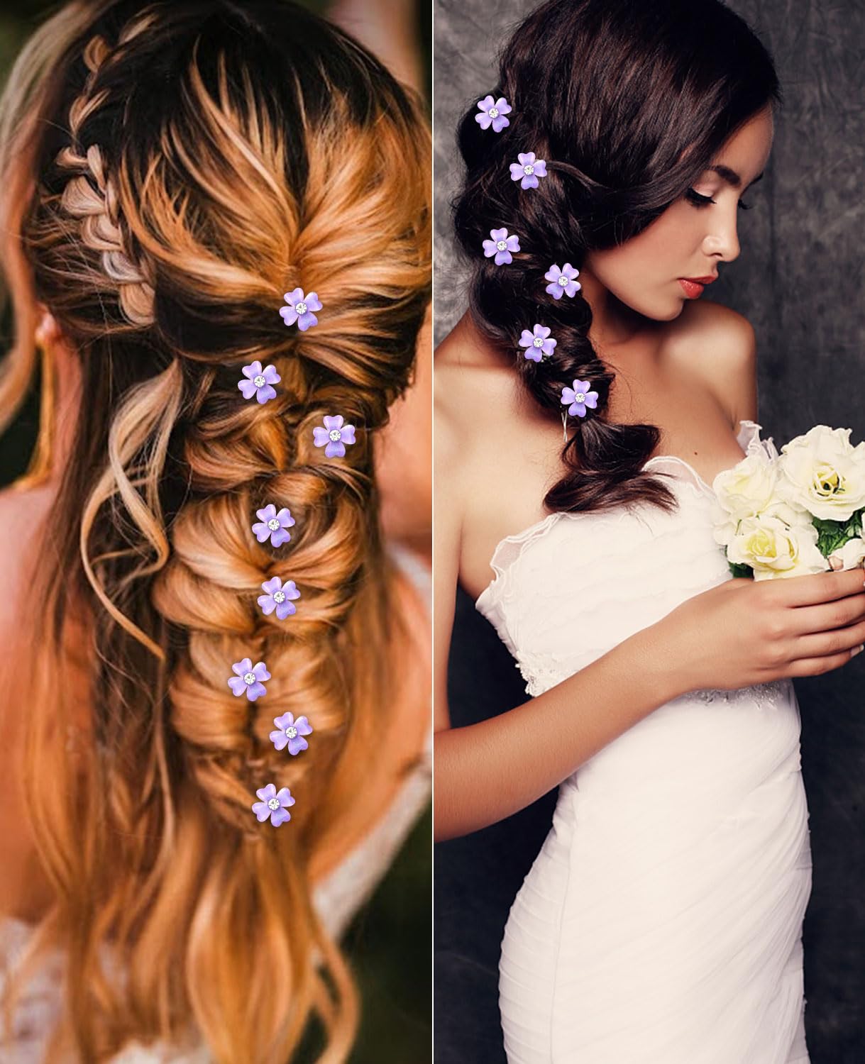 Amazon.com : Wecoe 20 Pcs Small Purple Flower Hair Clips  display picture 1