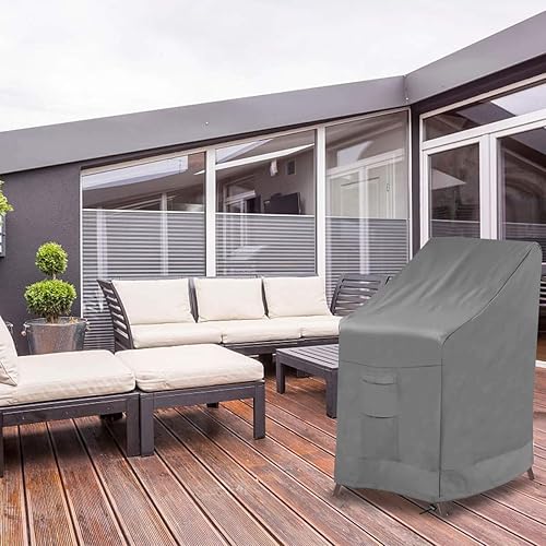 Miniatura 7 de Vailge Funda apilable para silla de patio, 100% impermeable, funda para silla de exterior, fundas de muebles de patio de alta resistencia, se adapta