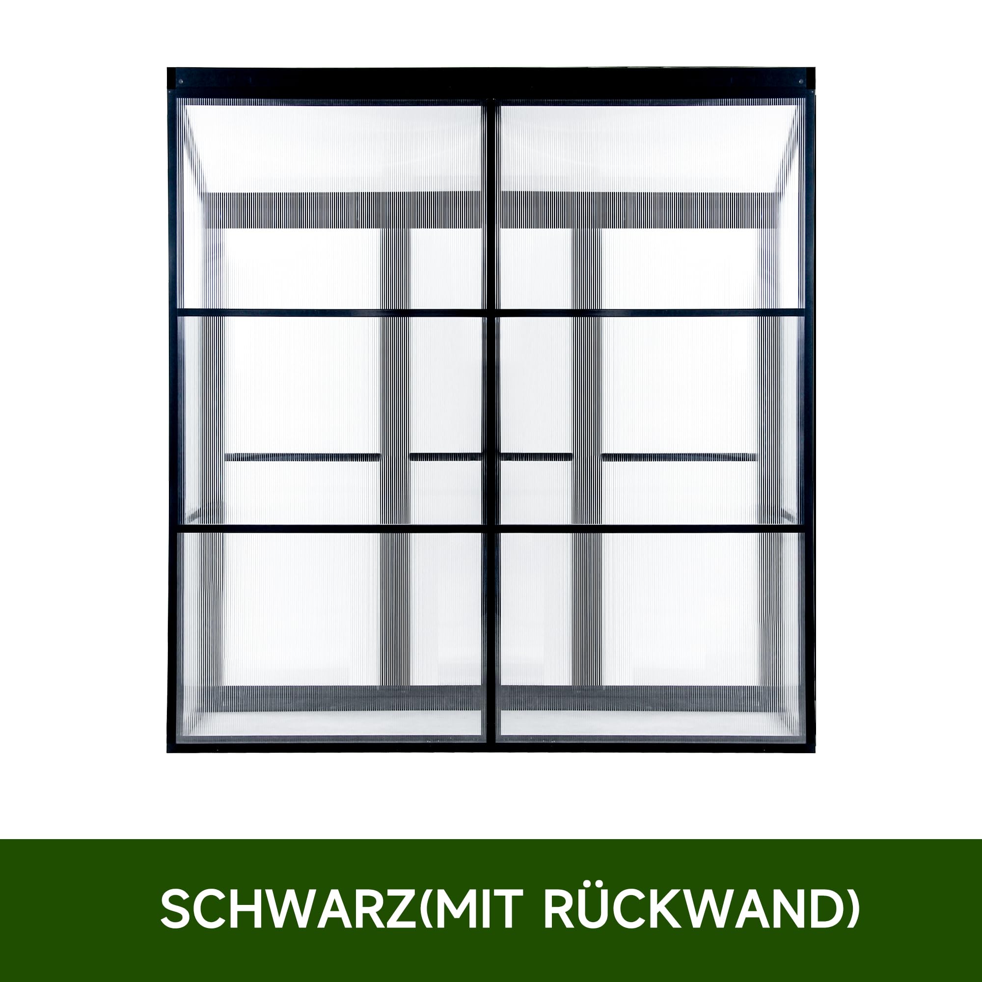 Anlehngewächshaus Tomaten Gewächshaus 180x55x190cm Aluminium Beistell-Gewächshaus, Treibhaus Gartenhaus Frühbeet mit Rückwand, Winterfest Klein, Minigewächshaus, Schwarz