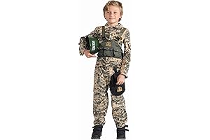 Military Hero Costume for Little Girls with Vest and Accessories