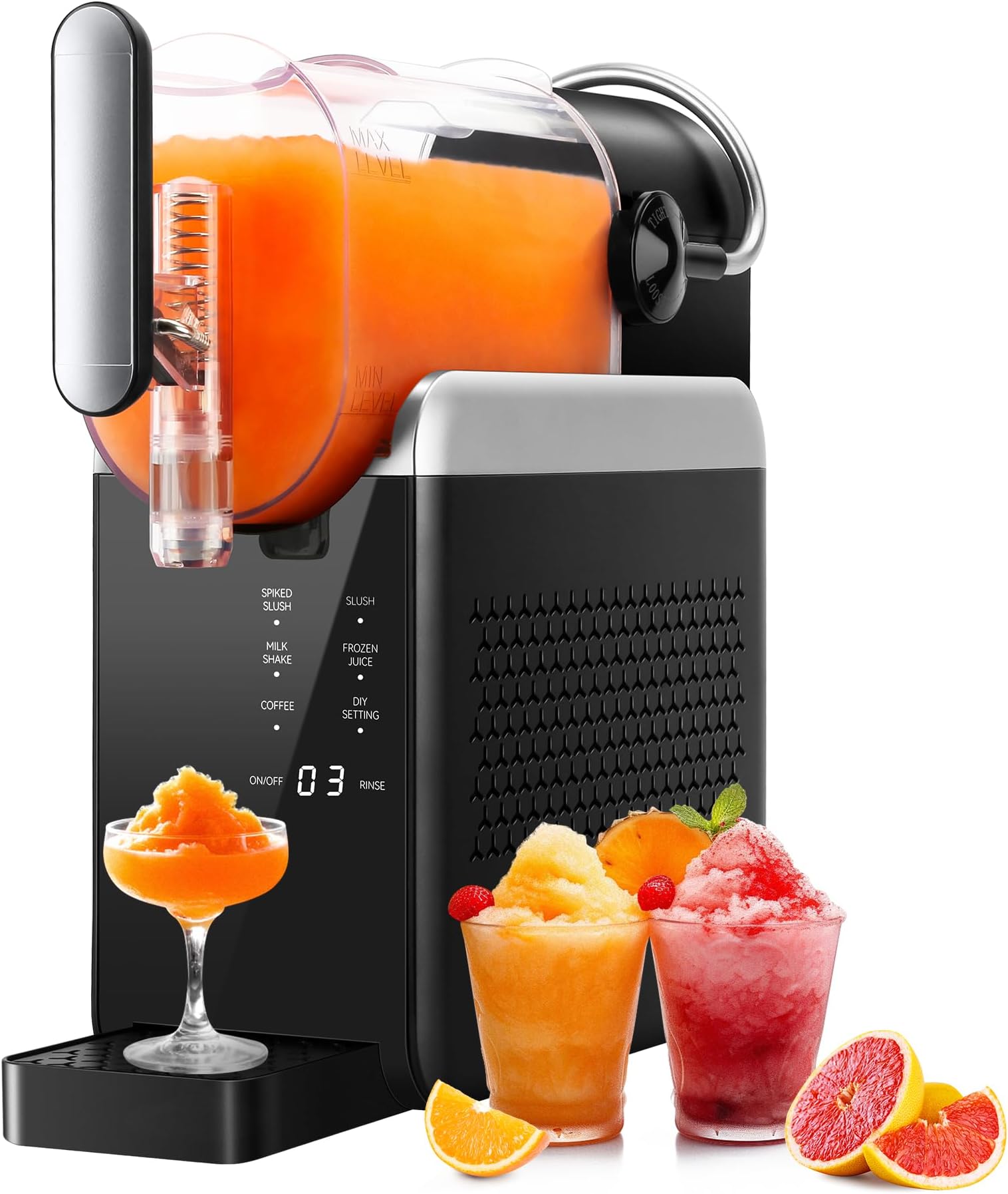 - Slushie Machine No Ice Needed - 88oz Slushy Machine for Home, Frozen Drink Maker with 6 Presets Mode, Quick Freeze Margarita Machine, Perfect for Spiked Slush, Milkshake, Coffee and More