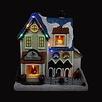 Vista 6 de Top Treasures Aldea Navideña de Clínica Veterinaria - Edificios de Casas Coleccionables de Aldea Nevada Musical Iluminada - Adición Perfecta