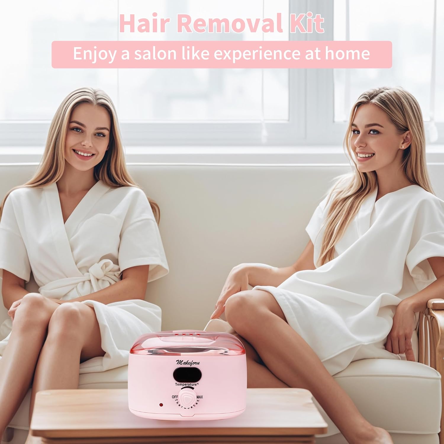 Brazilian Waxing Kit - Bikini & Full Body Hair Removal with Digital Warmer, 4 Scented Wax Beads & 27 Silicone Tools - Home Waxing for Women & Men, Face & Body Care (Pink) - Image 7