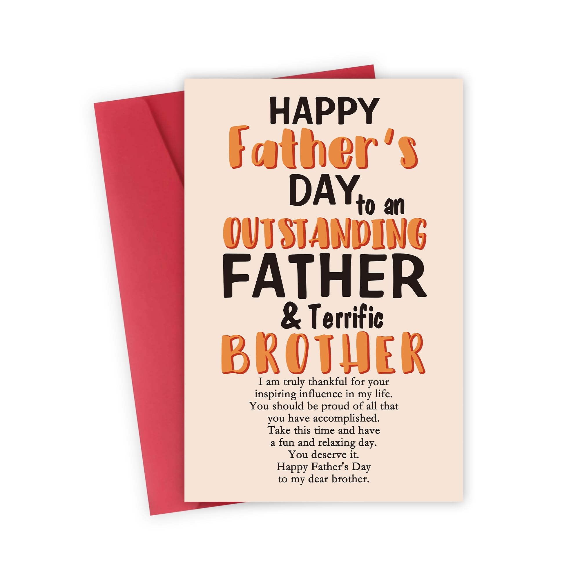 FSSDAS Heartfelt Father's Day Cards for Brother from Sister, Happy Fathers Day Gift Cards for Friend from Brother, Brother's Father's Day Thank You