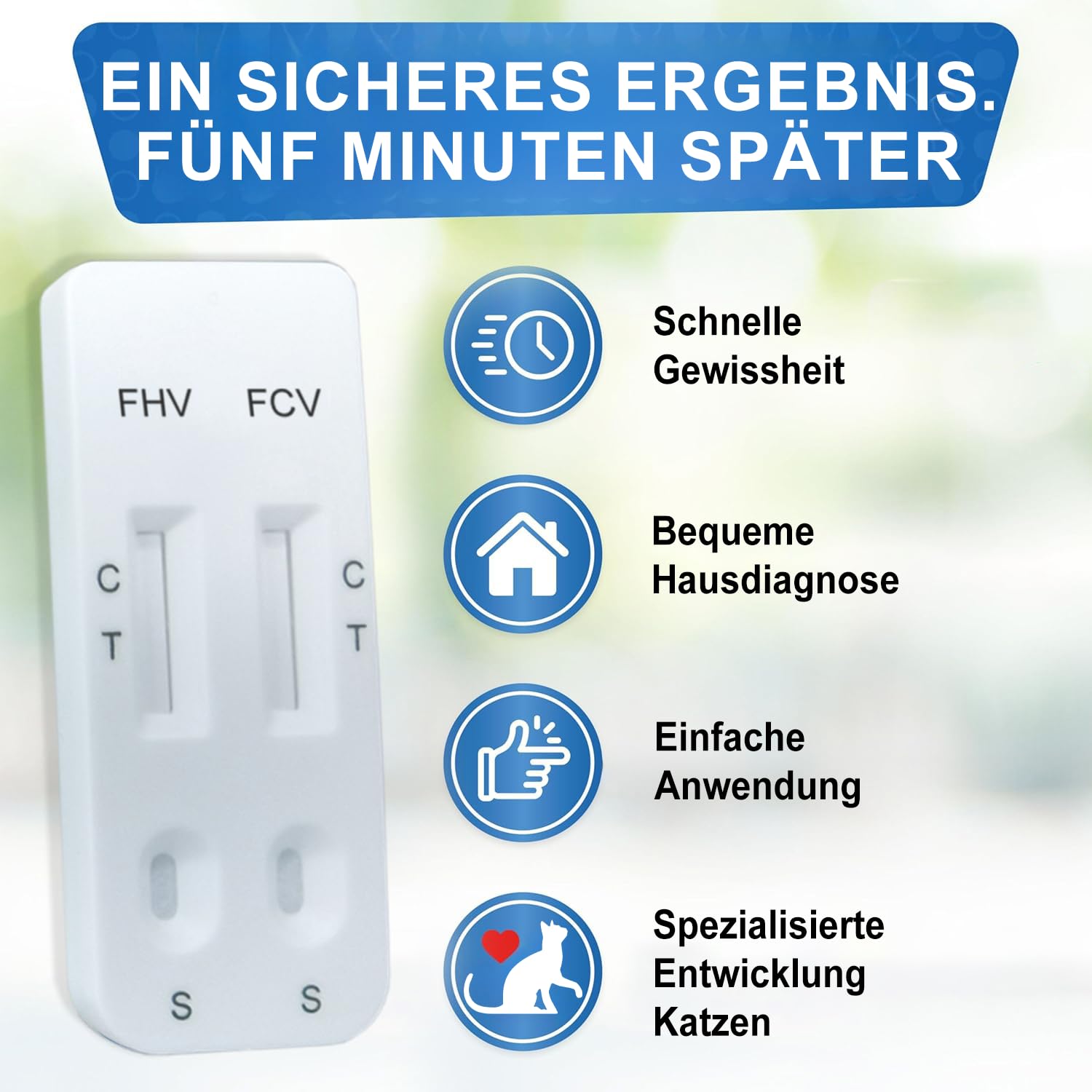2X Katzen Feline Calicivirus FCV Ag + Feline Herpesvirus FHV Ag Haustiere Tierarzt Gesundheit Katze Haustier Schnelltest Home Test gegen Katze schnüffelt mittels Durchfall Kit