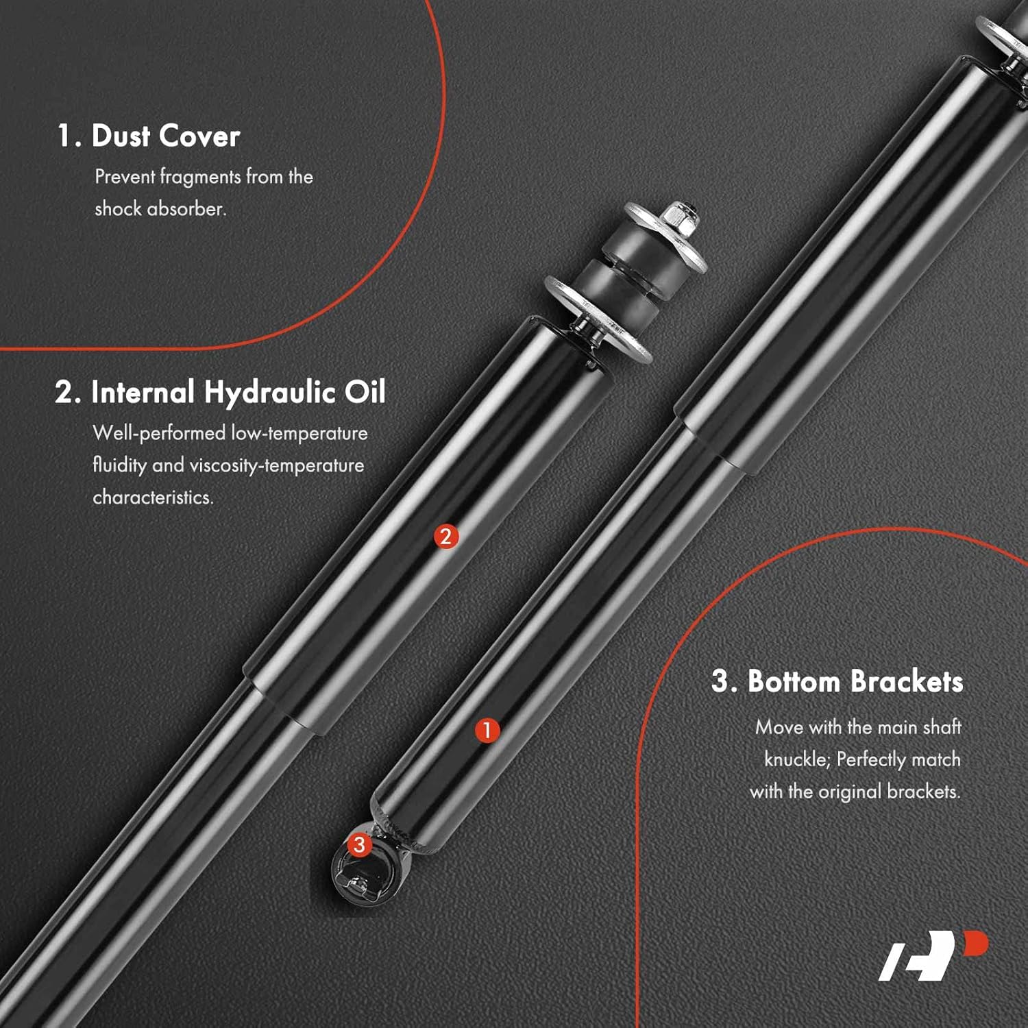 A-Premium Front Shock Absorbers Compatible with Jeep Grand Cherokee 1999-2004, 2-PC Set