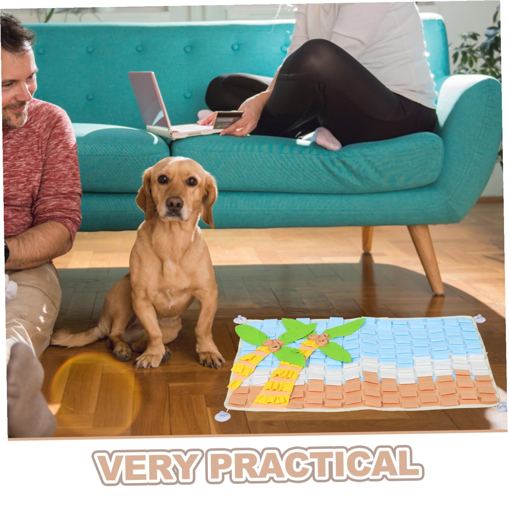 WOONEKY Tapis de Fouille pour Chien Tapis Alimentation Interactive Jeu de Nourriture pour Chiens Olfactif