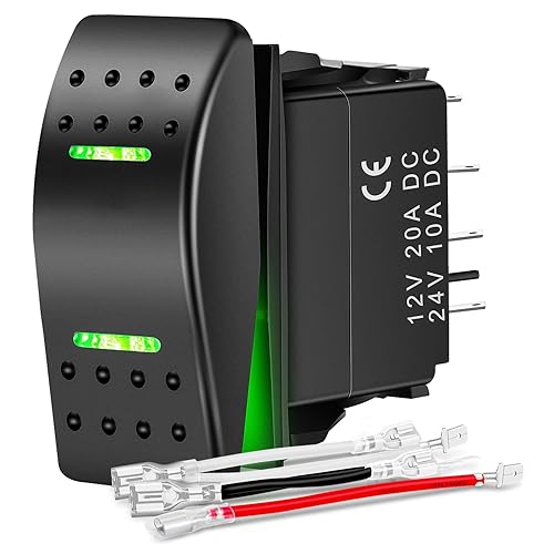 Vista 35 de Nilight Interruptor basculante momentáneo (ON) - Apagado (ON) Interruptores de palanca DPDT 7Pin 12V 24V encendido apagado en interruptor LED