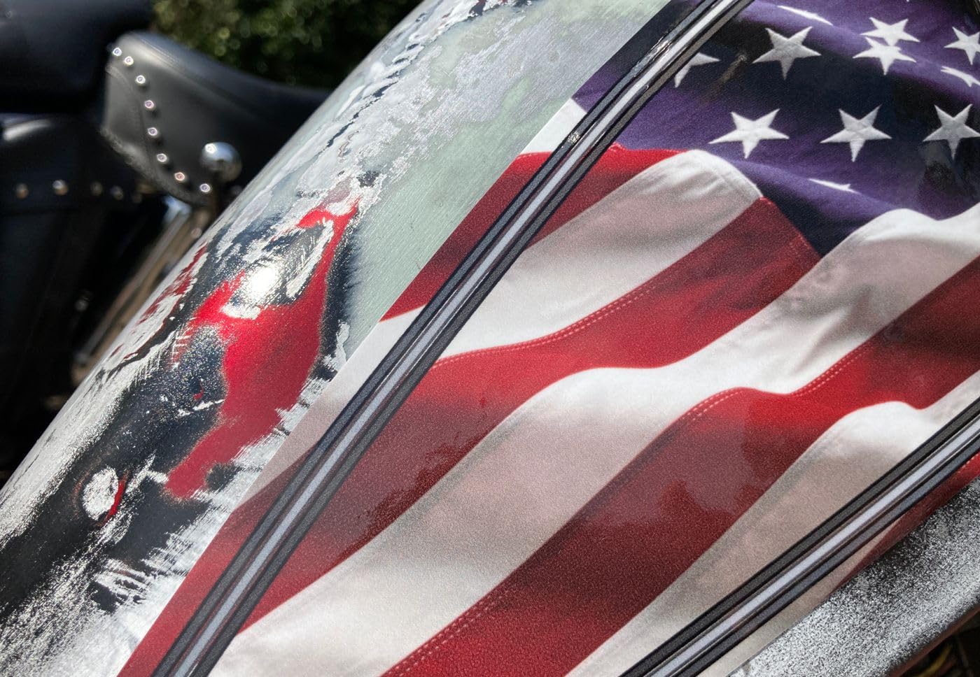American Flag 2 pc- Fuel Tank Decals for Harley Davidson Sportster Patriotic