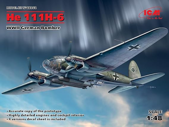 ICM 48262 - He 111H-6, WWII German Bomber - Plastic Military Model Kit - Scale 1:48
