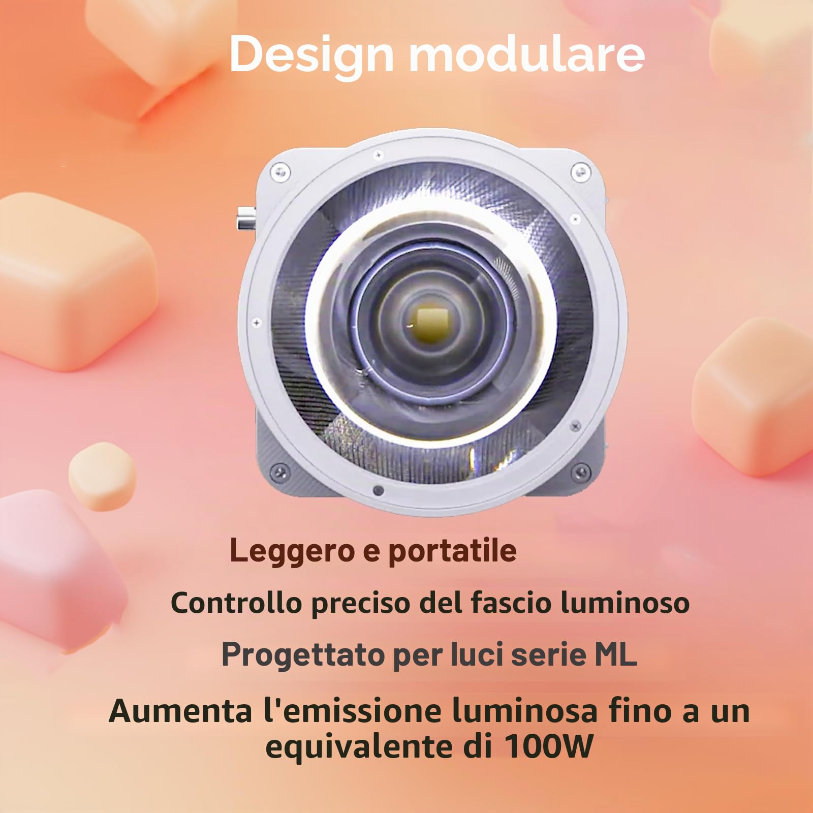 Godox ML-Z - Riflettore obiettivo zoom per proiettori video a LED, supporto Godox modificatore del fascio focalizzato compatibile ML100Bi ML100R ML80Bi ML150Bi ML60 ML30 e più