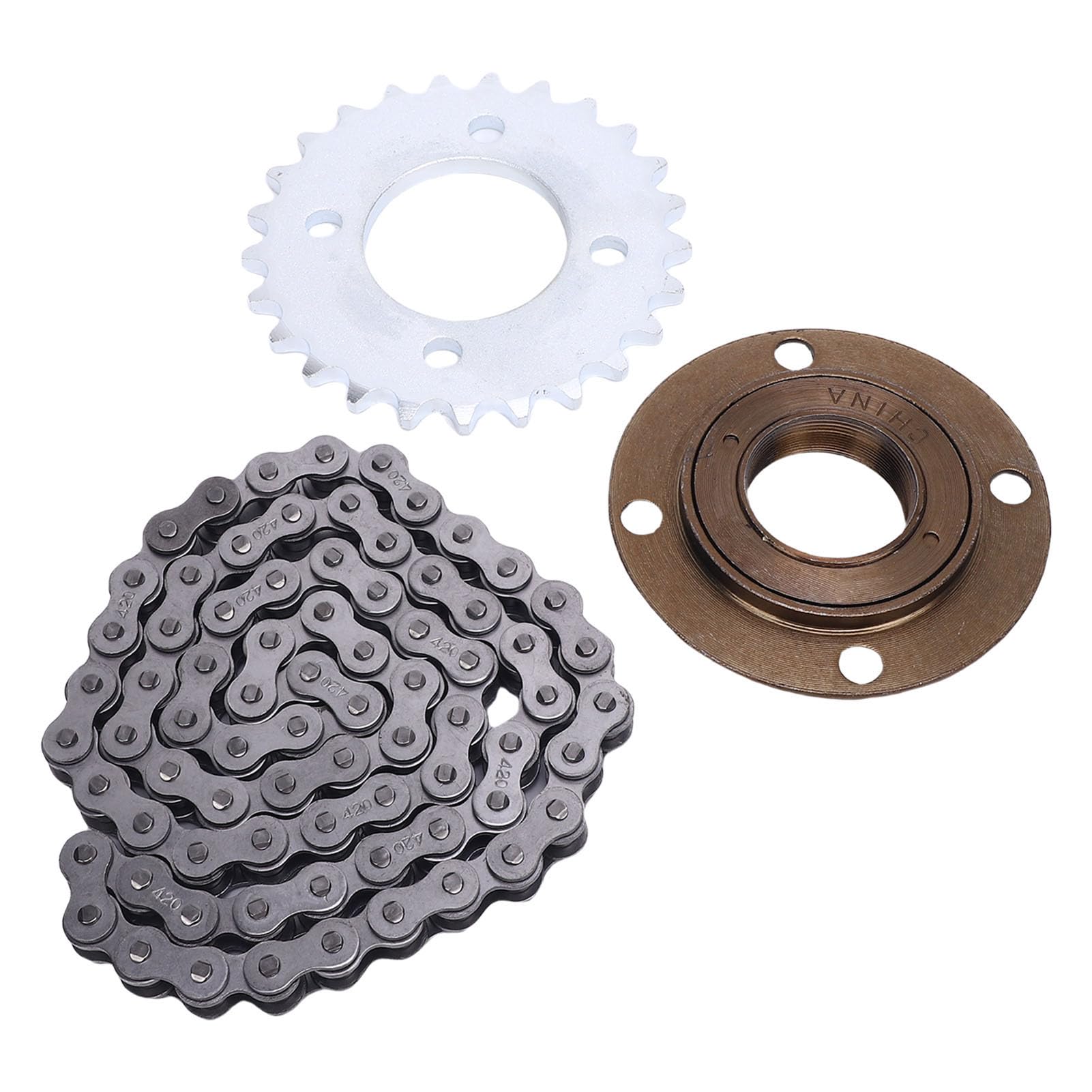 Kit combiné de Chaîne de Pignon 25T 420 pour Mini Vélo Go Kart ATV Véhicule Tout-terrain avec Alliage Métallique Construction Robuste