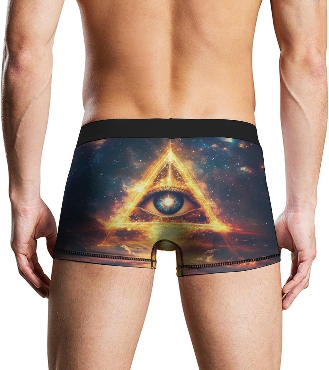 Psychedelic Egyptian Pyramid Third Eye Mens Underwear Moisture-Wicking Boxer Briefs Breathable Shorts Underpants Trunks