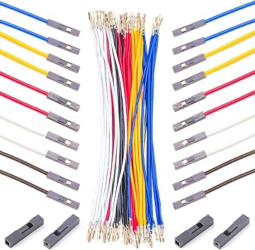 Dupont 2.54mm Wire Female to Female Dupont Connector & 22AWG Pre-Crimped Cable, Single Row 1/2/3/4/5/6/7/8/9/10P JST Connector with Length of 10/30/50/100cm Dupont Wire 10Pcs FF 1P-10CM