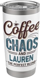 Lauren Personalized Cute Coffee Girls Lauren Name Stainless Steel Insulated Tumbler
