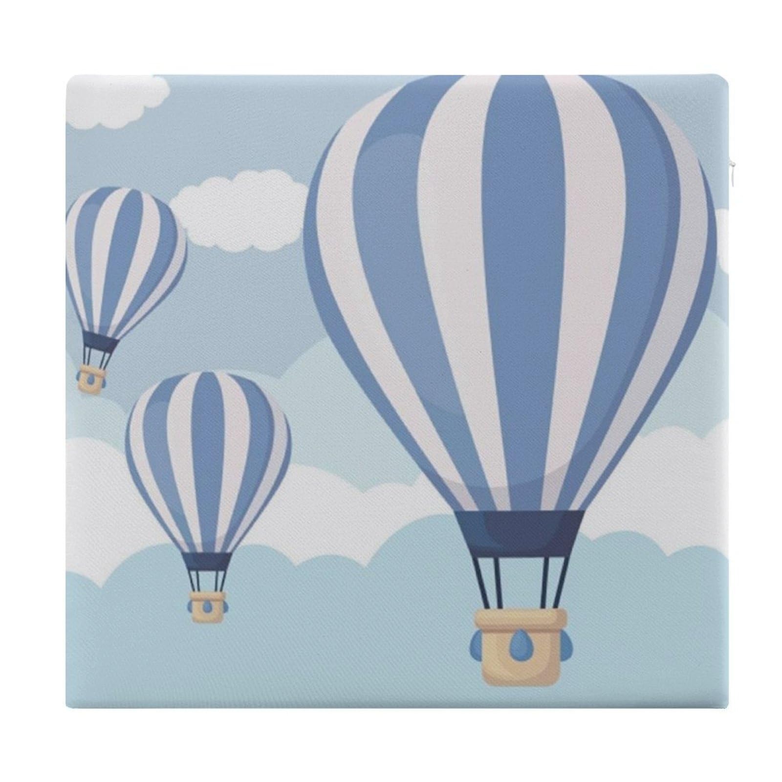 JZemdybill Chair Pad, Blue Hot Air Balloon Seat Pad, Square Chair Cushion for Yoga Living Room Balcony