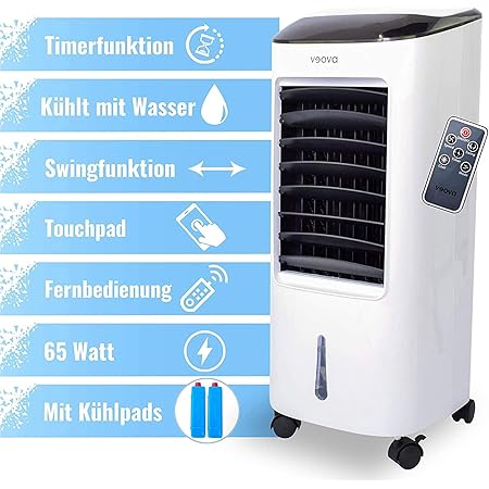 Veova Air Cooler Pro Multifunktionale Mini Klimaanlage Leistungsstarker Luftreiniger Fur Saubere Und Kuhle Luft Kleiner Und Mobiler Ventilator Klimagerat Mit Fernbedienung Amazon De Kuche Haushalt Wohnen