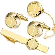 HAWSON 2 Inch Tie Clips with Cufflinks and Tie Pin for MenA-Z, Tie Tack Lapel Pins for Mens Suit, Tuxedo, Accessories for Necktie, Shirts