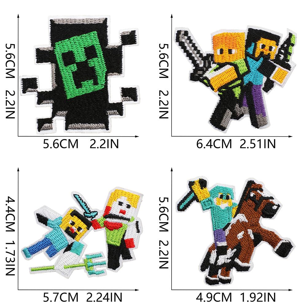 Amazon.co.jp: マイクラ ワッペン 12枚セット ホラー刺繍 アイロン