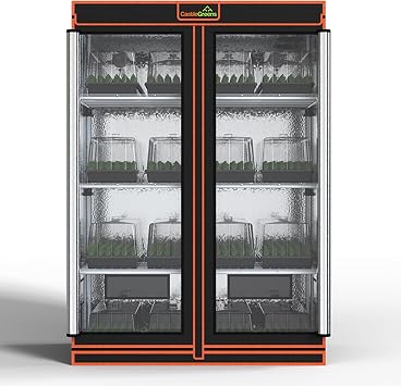 48"x24"x72" Multi-Storey Grow Tent, Extra-Large Observation windows, Heavy-Duty 600D Mylar Plant Tent, Waterproof Growing Tents, Fit in Indoor Planting, Hydroponics, 4-Layers of seedlings
