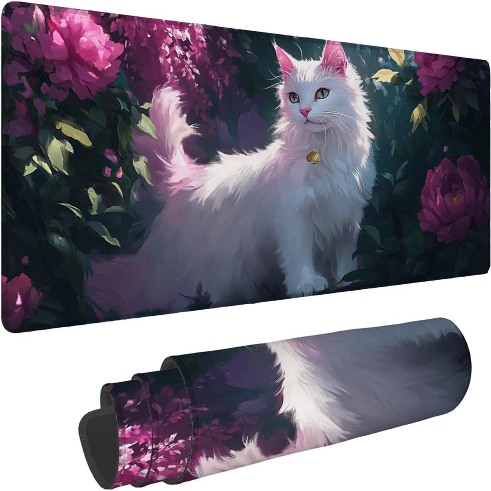 Gamingowa podkładka pod mysz 1200 x 600 x 3 mm, XXL, wodoszczelna, odporna na ścieranie, ze zszytymi krawędziami, podkładka na biurko, poprawia prędkość i precyzję, pod laptopa, komputer, wzór