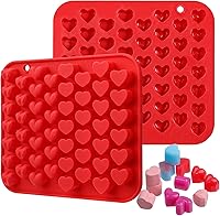 Vista 1 de Webake Mini moldes de corazón de silicona con 52 cavidades en forma de corazón para chocolate, gomitas, dulces, cera derretida, cubitos de hielo