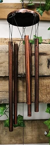 Miniatura 6 de Ebros Gift Carillón de viento de metal de cobre caprichoso camuflaje verde amarillo azul camuflaje Gecko Lizard 40 pulgadas largo resonante ruidoso