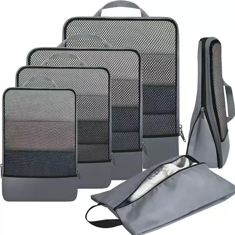 6 Set Lightweight Compression Packing Cubes with Packing List, An...