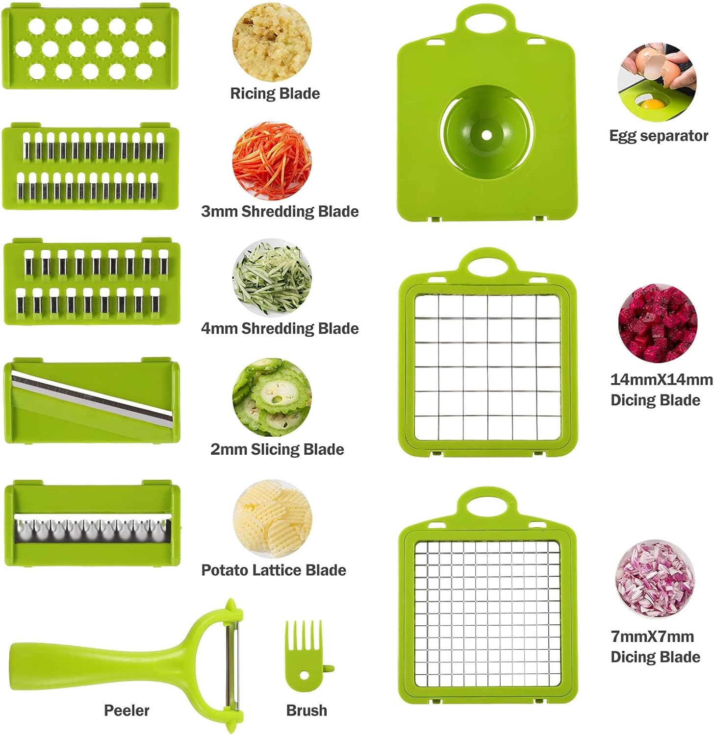 12 in 1 Pro Vegetable Chopper with Container, Multifunctional Veggie Chopper Dicer,Salad Chopper Box, Mandoline Slicer,Food Chopper with Sharp Blades, Easy to Clean