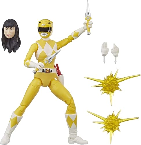 Power Rangers Lightning Collection - Figura de acción coleccionable de Mighty Morphin Yellow Ranger de 5.9 in, con accesorios