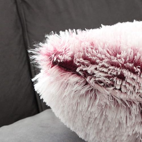 Miniatura 10 de Uhomy - 2 paquetes de fundas de cojín decorativas para el hogar, piel sintética de felpa súper suave, serie de lujo, color degradado, para sofácama.