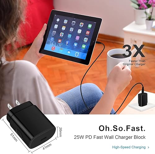 Miniatura 3 de Cable de carga rápida USB C de 25 W para iPhone 15 Pro Max Samsung Galaxy A13 A14 A12 A11 A04S A03S A32 A21 A22 S23 Z Fold 5 4Z Flip 4, Pixel 7 6