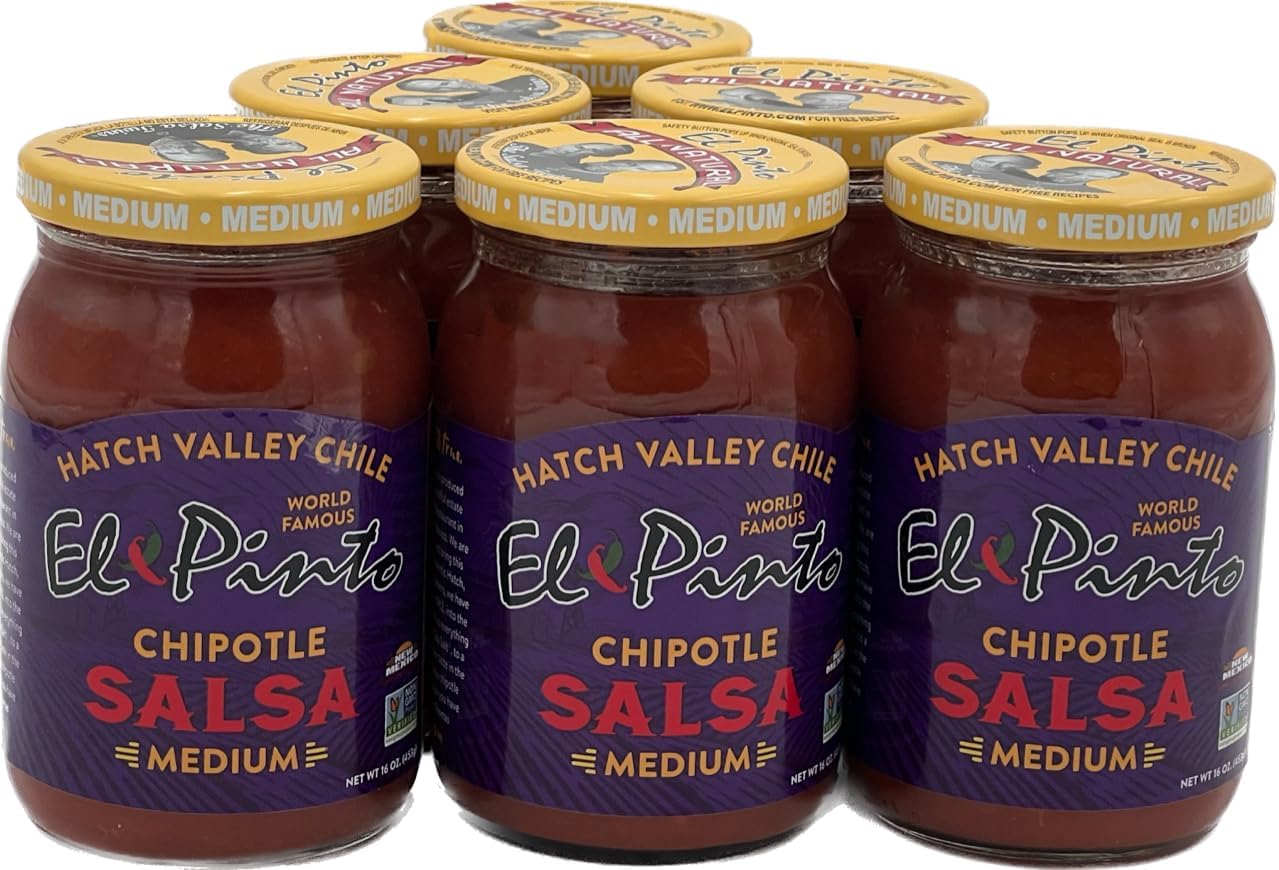 El Pinto Chipotle Salsa, Medium, 16 Ounce (Pack of 6)