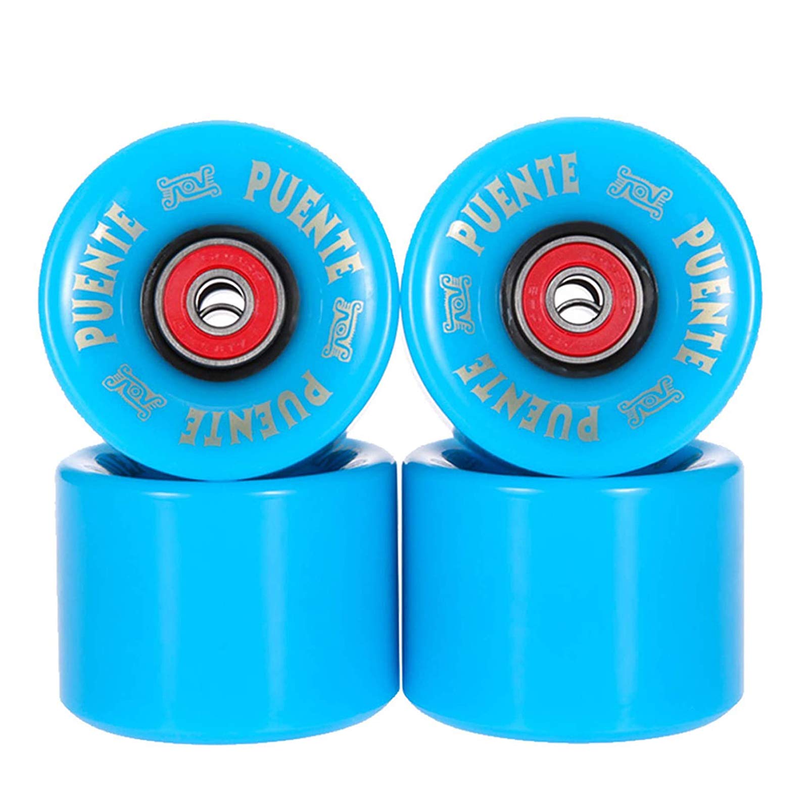Genérico Ruedas de Repuesto para Patines en Línea Exterior Interior Juego de 4 Ruedas para Patineta Longboard, Clásicas, Duraderas, de Poliuretano 80A, para Todo Terreno