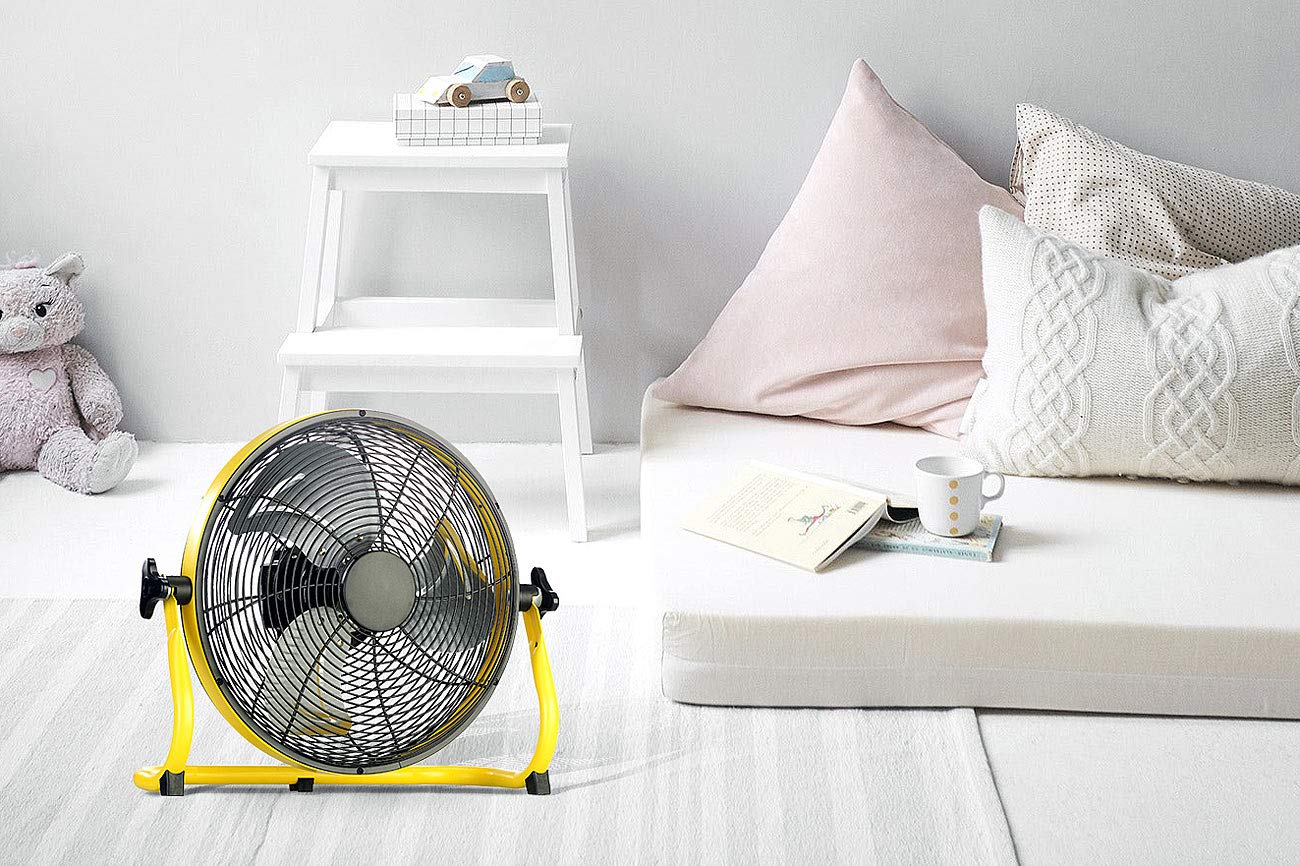 Sichler Haushaltsgeräte Ventilator Akku: Akku-Vollmetall-Bodenventilator, bis 1.200 U/Min., 30 cm, 15 Ah, IPX4 (Metallventilator, Ventilator für außen, Kühl)
